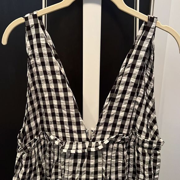 Nwt ASOS black and white gingham mini dress - size 8 - Picture 3 of 4